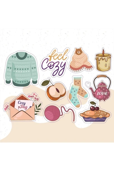 Yazılı Karışık Desenli Tasarımlı A5 Stickers Çıkartma Pytkstk023 ürün görseli