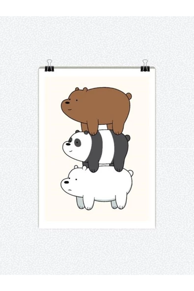 We Bare Bears Tasarımlı 24*33 Cm 350 Gr. Kuşe Kağıt Poster Pytkpstr032