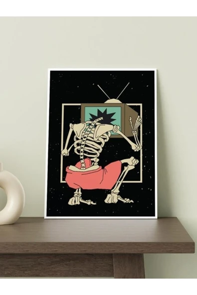 Kurukafa Iskelet Skull Tasarımlı 24*33 Cm 350 Gr. Kuşe Kağıt Poster Pytkpstr026 - 4