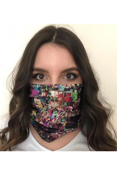 Kurukafa Skull Renkli Desenli Bandana Buff Maske Pytkbb00113