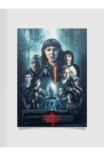 Stranger Things Tasarımlı 24*33 Cm 350 Gr. Kuşe Kağıt Poster Pytkpstr030 - 3