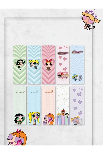 Powerpuff Girls 10 Adet Kitap Ayraç Seti PYTKAYRAC157