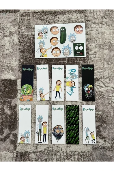 Rick Dizi Kitap Ayraç Ve Stickers Çıkartma Seti PYTKSTKRYRC45