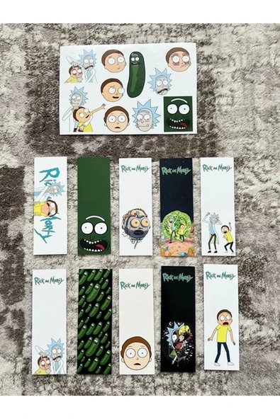 Rick Dizi Kitap Ayraç Ve Stickers Çıkartma Seti PYTKSTKRYRC44