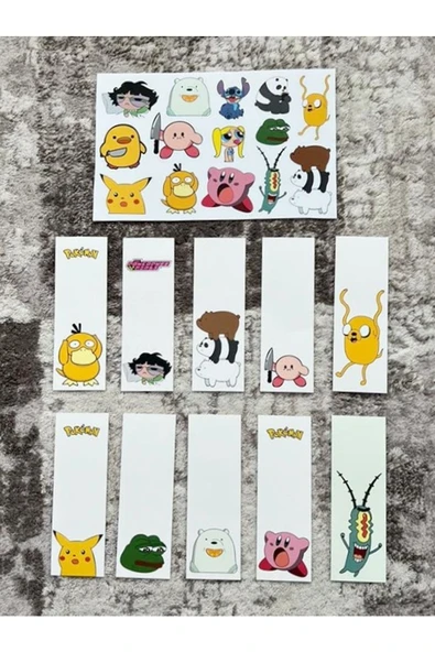 Çizgi Film Dizi Karakter Kitap Ayraç Ve Stickers Çıkartma Seti Pytkstkryrc14