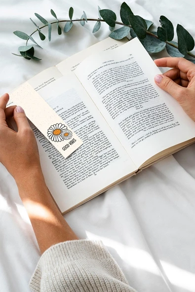 Kadın Peace Çiçek Tasarım 10 Adet Kitap Ayraç Seti Pytkayrac47 - 4