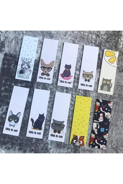 Karışık Kedi Astronot Gözlüklü Kitap Ayraç Set Pytkayr37 - 2