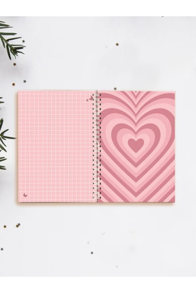 Kalp Defter Spiralli A5 96 Yaprak Çizgisiz Defter PYTKDFTR365
