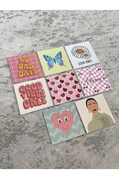 Renkli Karışık Tasarımlı 8 Adet 7-7cm Motto Kitap Ayraç Seti PYTKMTT031 - 3