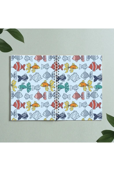 Balık Defter Spiralli A5 96 Yaprak Çizgisiz Defter Pytkdftr300