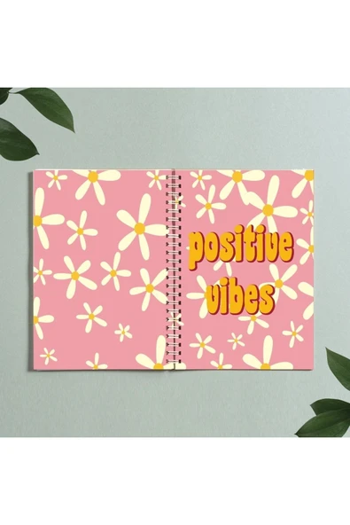 Positive Vibes Papatya Defter Spiralli A5 96 Yaprak Çizgisiz Defter Pytkdftr310 ürün görseli