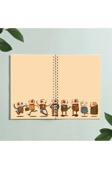 Skeleton Iskelet Skull Kurukafa Tasarım Spiralli A5 96 Yaprak Çizgisiz Defter Pytkdt0321