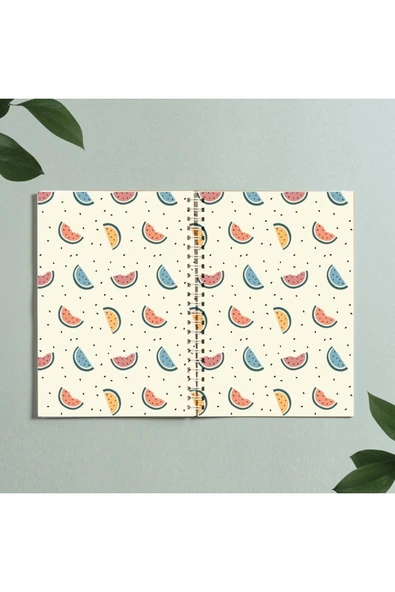 Karpuz Defter Spiralli A5 96 Yaprak Çizgisiz Defter Pytkdftr305