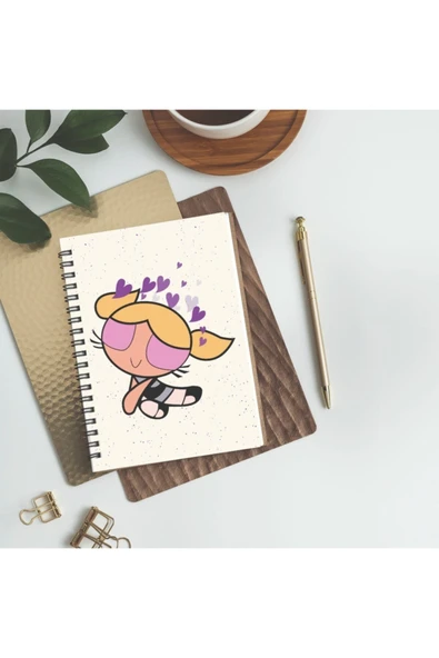 Powerpuff Girls Bubbles Defter Tasarım Spiralli A5 96 Yaprak Çizgisiz Pytkdt293 - Resim 2