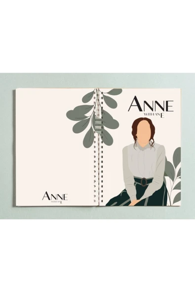 Anne With An E Tasarım Spiralli A5 96 Yaprak Çizgisiz Defter