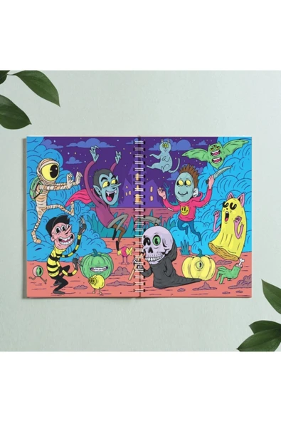 Helloween Defter Tasarım Spiralli A5 96 Yaprak Çizgisiz Pytkdt310