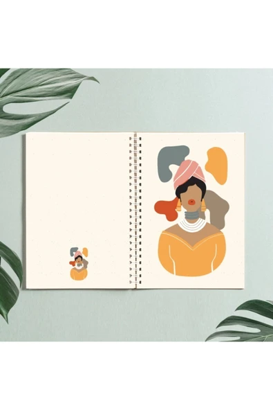Kadın Defter Tasarım Spiralli A5 96 Yaprak Çizgisiz Defter Pytkdt0288 - 1