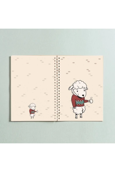 Koyun Tasarım Spiralli A5 96 Yaprak Çizgisiz Defter Pytkdt0260 ürün görseli