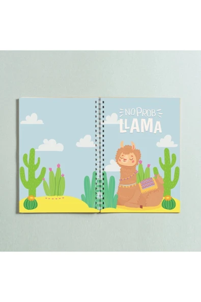 No Problama Lama Tasarım Spiralli A5 96 Yaprak Çizgisiz Defter Pytkdt0239 ürün görseli