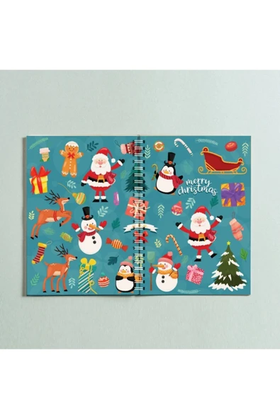 Kardan Adam Noel Baba Tasarım Spiralli A5 96 Yaprak Çizgisiz Defter Pytkdt0209 ürün görseli
