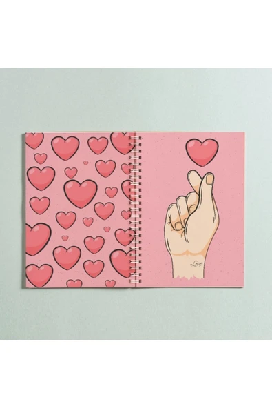 Kalpli Tasarımlı Spiral A5 96 Yaprak Çizgisiz Defter Pytkdt0166