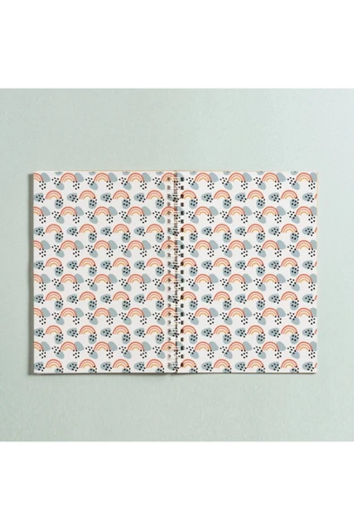 Gökkuşağı Tasarımlı Spiralli A5 96 Yaprak Çizgisiz Defter ürün görseli