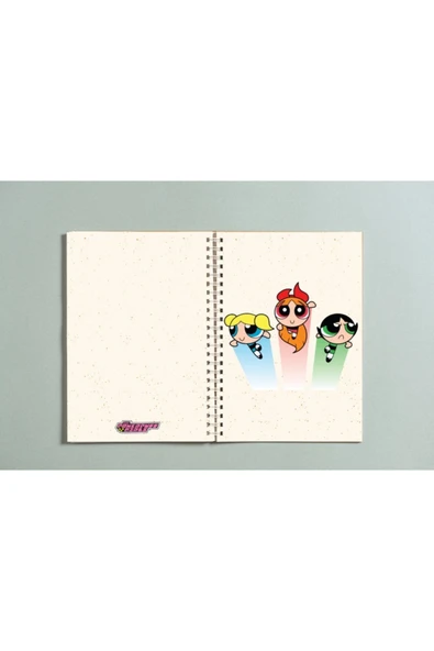 Powerpuff Girls Tasarımlı Spiralli A5 96 Yaprak Çizgisiz Defter Pytkdt0154