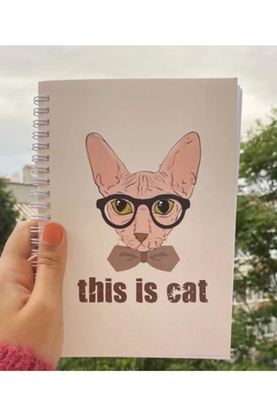 Kedi Baskı Spiralli A5 96 Yaprak Çizgisiz 2li Tasarım Defter Pytkdt0109 - 4