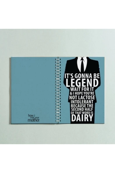 How I Meet Your Mother Baskılı Spiralli A5 96 Yaprak Çizgisiz Tasarım Defter Pytkdt0103 ürün görseli