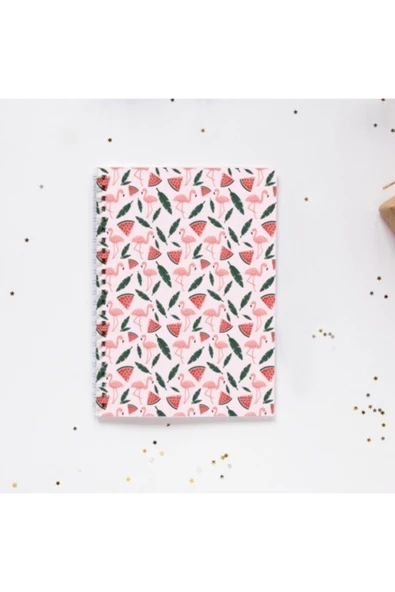 Flamingo Karpuz Yaprak Spiral 96 Yaprak Çizgisiz Defter ürün görseli