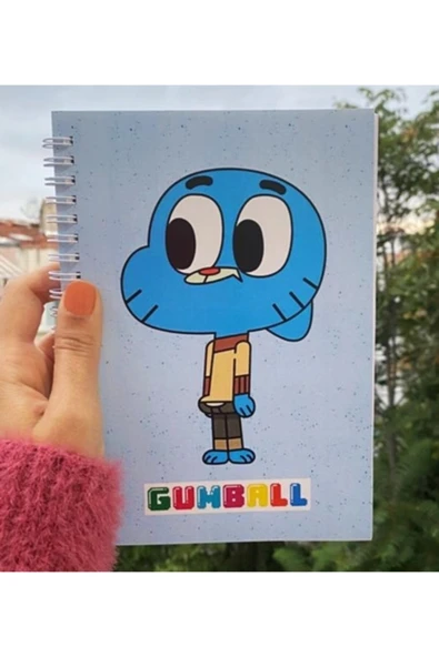 Gumball Baskılı Spiralli A5 96 Yaprak Çizgisiz Tasarım Defter Pytkdt097