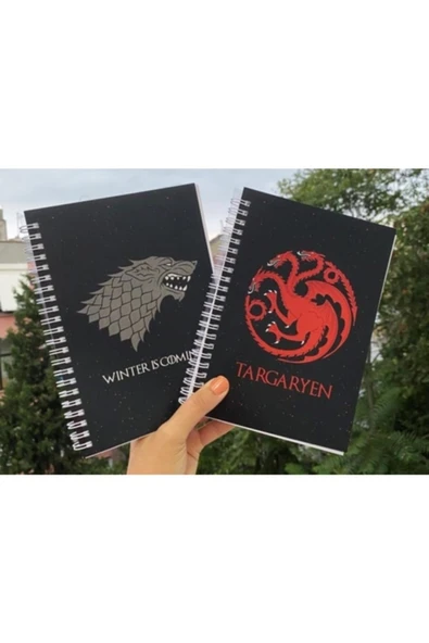 Game Of Thrones Stark Targaryen 2 Li Defter Spiralli A5 96 Yaprak Çizgisiz Tasarım Defter Pytkdt092