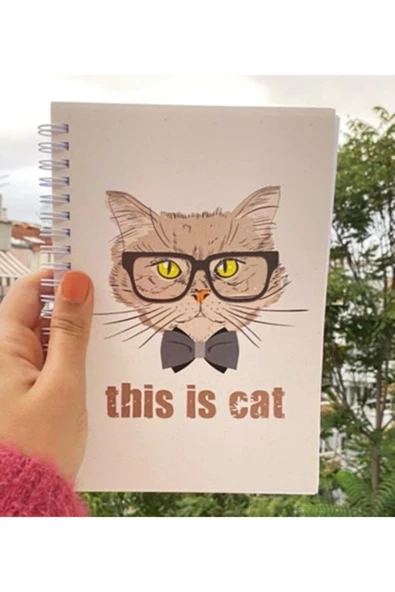 Kedi Baskı Spiralli A5 96 Yaprak Çizgisiz 2li Tasarım Defter Pytkdt0109 - 5