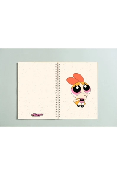 Powerpuff Girls Blossom Baskılı Spiralli A5 96 Yaprak Çizgisiz Tasarım Defter Pytkdt0129