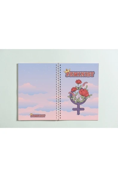 Feminist Feminism Spiralli A5 96 Yaprak Çizgisiz Tasarım Defter Pytkdt084 ürün görseli