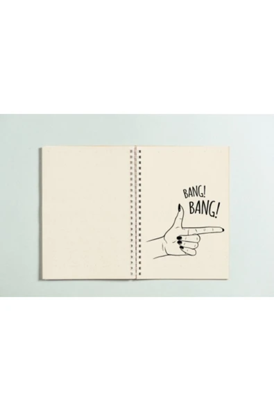 Bang Bang Spiralli A5 96 Yaprak Çizgisiz Tasarım Defter Pytkdt080