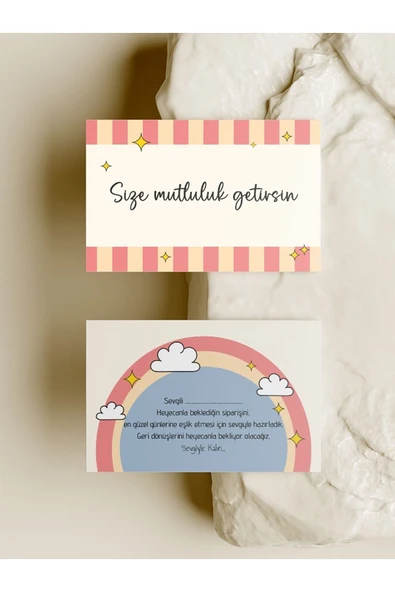 50 Adet Çift Yön Kargo Paketleme Teşekkür Kartı Thank You Cart PYTKTSKK61 - 3
