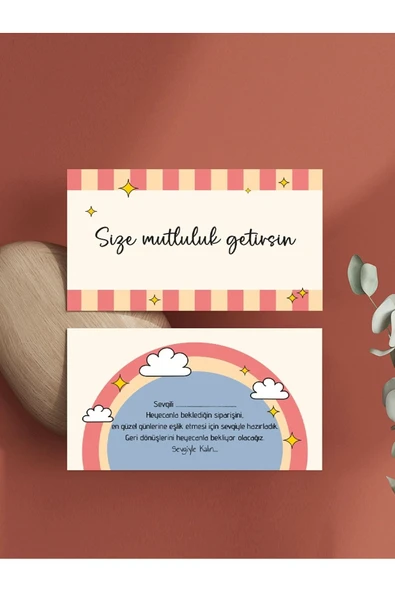 50 Adet Çift Yön Kargo Paketleme Teşekkür Kartı Thank You Cart PYTKTSKK61 - 2