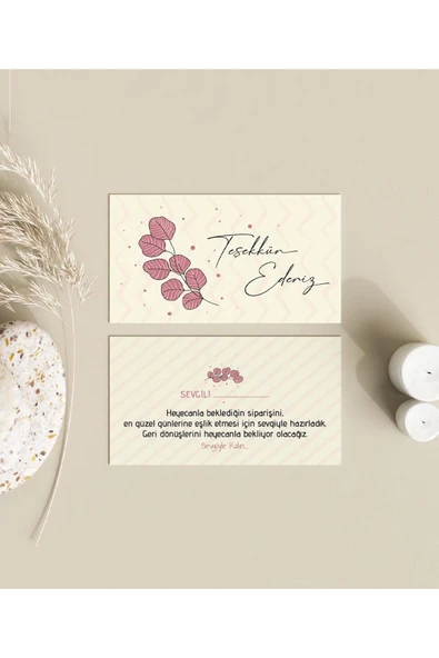 50 Adet Çift Yön Kargo Paketleme Teşekkür Kartı Thank You Cart PYTKTSKK55 - 2