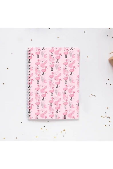 Flamingo Yaprak Spiral Telli A5 96 Yaprak Çizgisiz Defter Pytkdt056