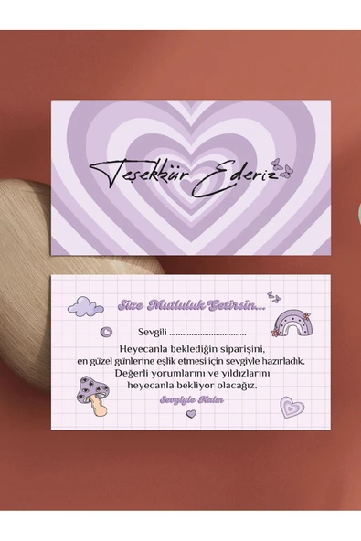 100 Adet Çift Yön Kargo Paketleme Teşekkür Kartı Thank You Cart PYTKTSKK70 - 4
