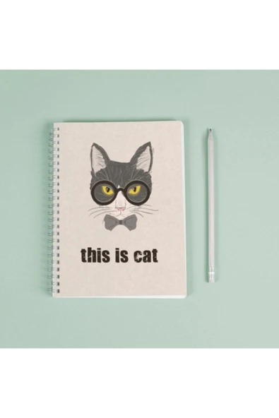 This Is Cat Kedi Spiralli Telli 96 Yaprak Çizgisiz Defter Pytkdt00057 ürün görseli