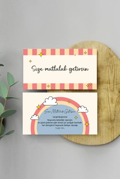 50 Adet Çift Yön Kargo Paketleme Teşekkür Kartı Thank You Cart PYTKTSKK63 - 2