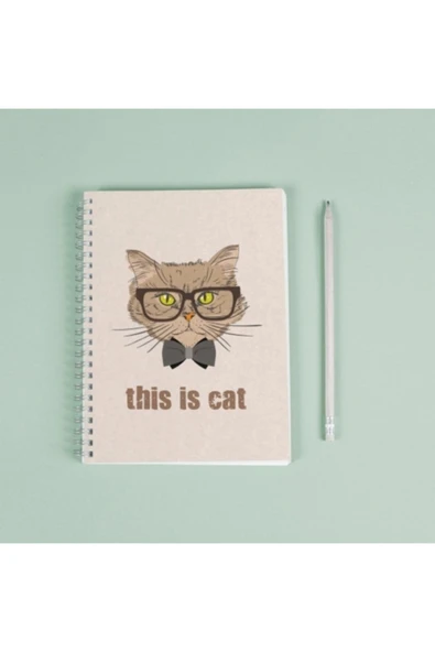 This Is Cat Kedi Spiralli 96 Yaprak Çizgisiz Defter