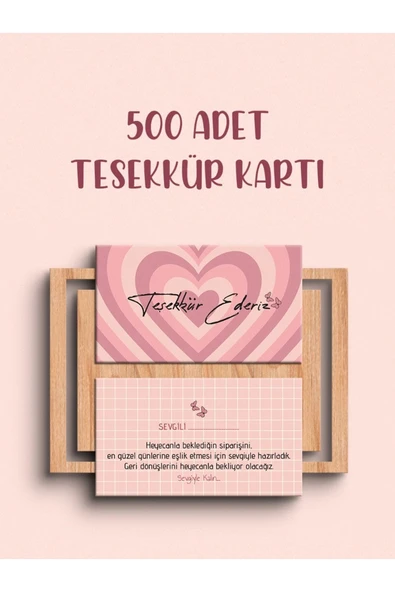 500 Adet Çift Yön Kargo Paketleme Teşekkür Kartı Thank You Cart PYTKTSKK43