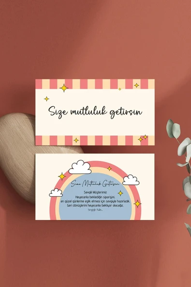 50 Adet Çift Yön Kargo Paketleme Teşekkür Kartı Thank You Cart PYTKTSKK63 - 3