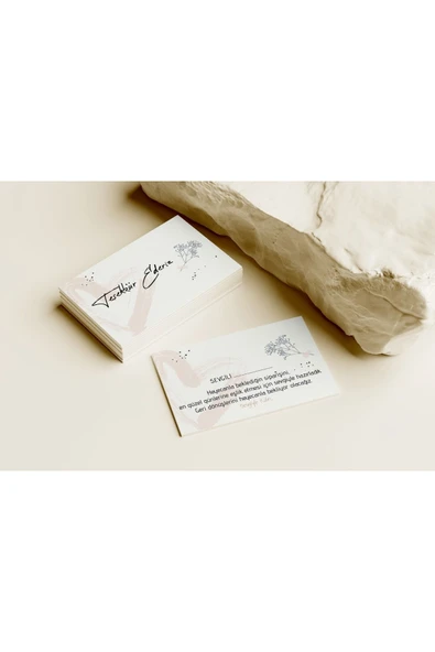 Çift Yön Thank You Çiçek Desenli Tebrik Kartı 100 Adet 8.5 X 5.5 cm Pytktskk10 - 4