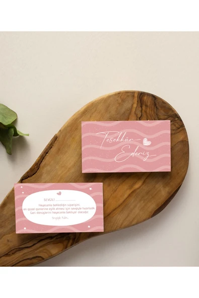 Çift Yön Çiçek Teşekkür Kartı Thank You Cart PYTKTSKK23 - 5