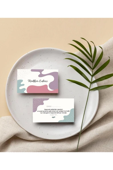 Çift Yön Çiçek Teşekkür Kartı Thank You Cart PYTKTSKK24 - 4