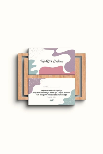 Çift Yön Çiçek Teşekkür Kartı Thank You Cart PYTKTSKK24 - 2